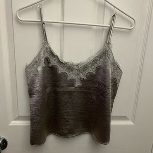 Silver lace tank